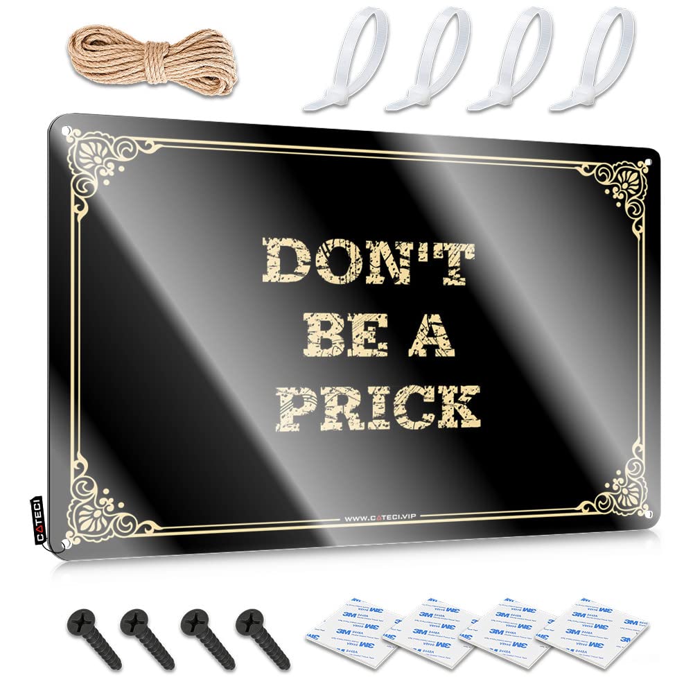 Sukecupqz Women's Colour Funny Signs For Home Bar Don't Be A Prick Tin Sign(30X40cm)