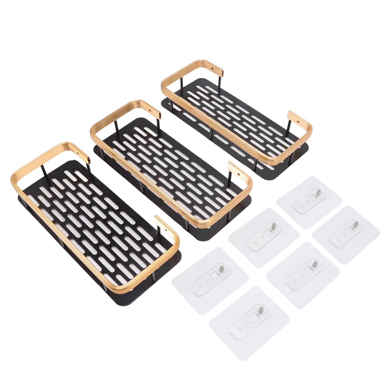 Adhesive Shower Caddy Basket Shelf 3 Tier Wall Mounted Shower Caddy Shelf Organizer No Drilling Bathroom Shampoo Organizer