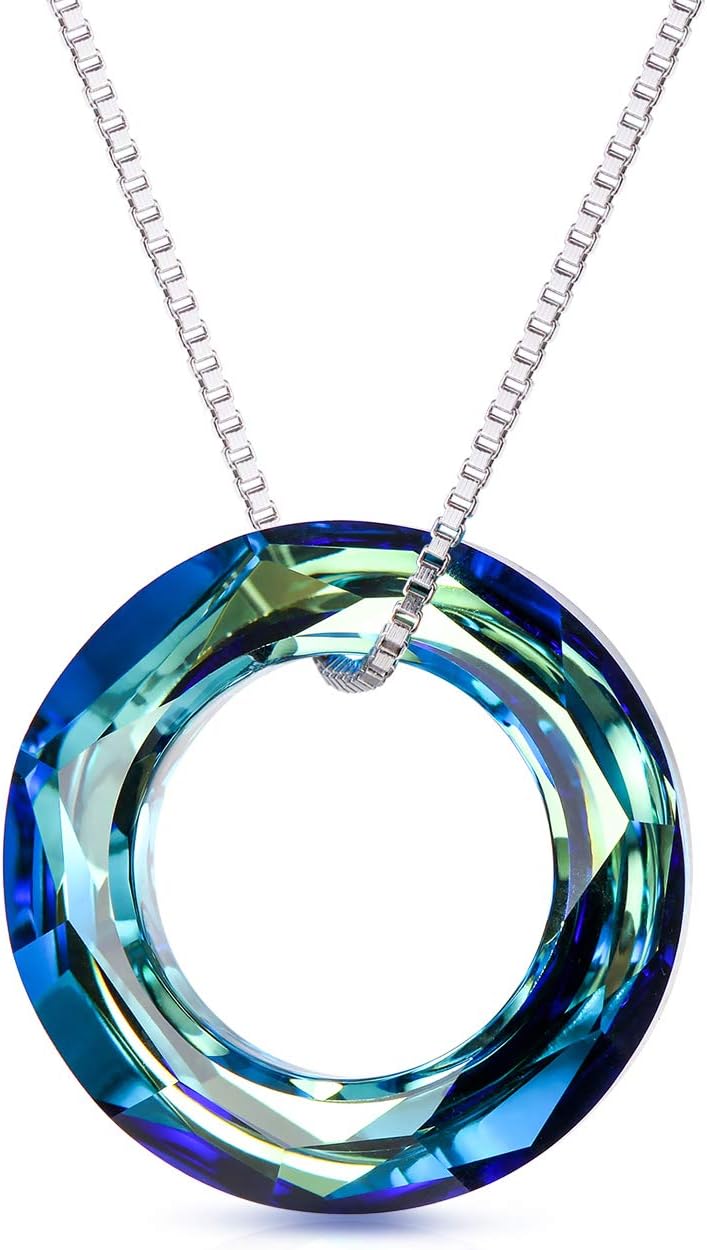 Sterling Silver Eternal Love Necklace with Austrian Crystal, Friendship Wedding Anniversary Jewellery Gifts for Women Girls Wife Mum Girlfriend Best Friend Sisters