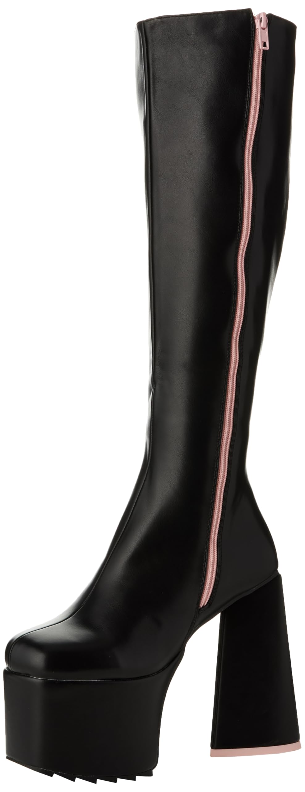 Lamoda Black/Pink Wide Eyed Platform Knee High Boots Chunky Streetwear - Uk5