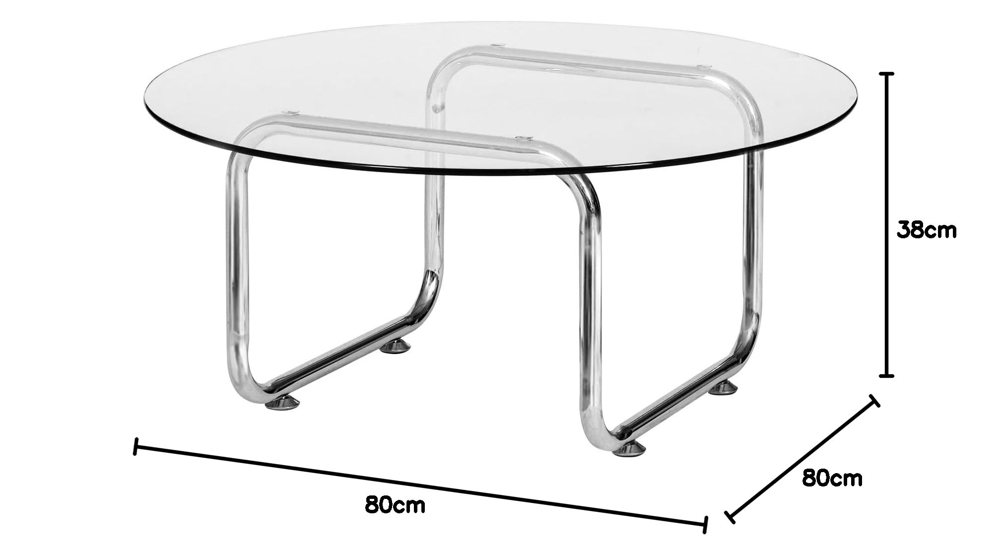 Amazon.co.jp: モダンデコ ガラスセンターテーブル 幅80cm 韓国風 円形