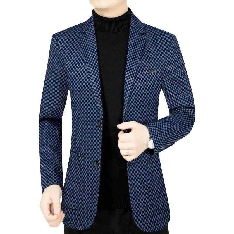 LIXINGHEITANG Men Houndstooth Business Casual Suits Jackets Korean Design Coats Spring Autumn Slim Clothing3
