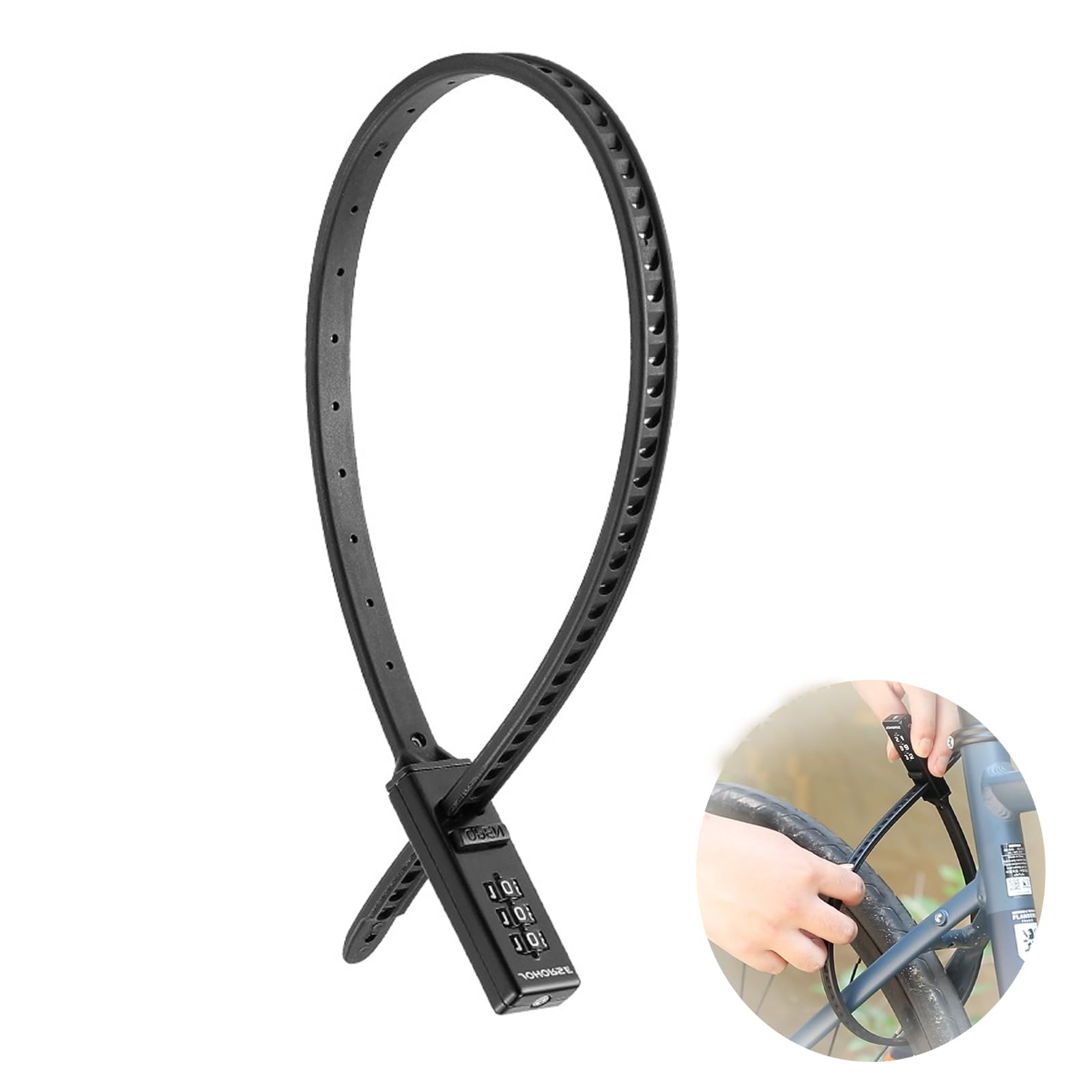Floatdream Bicycle Lock with Digit Code, Lock with Digit Code, Cable Tie Lock, Suitable for Bicycles Strollers, Cabinets - Image 2