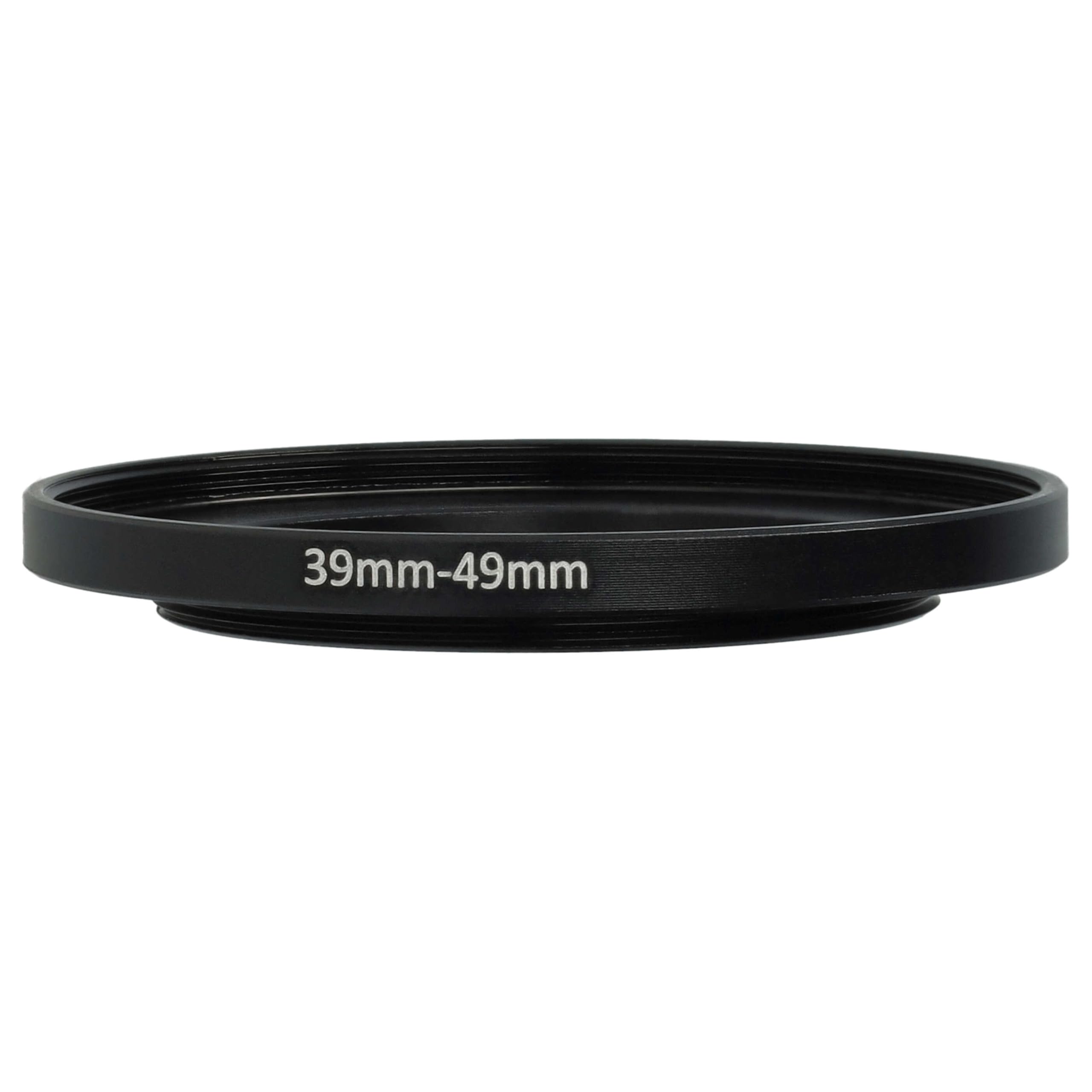 vhbw Step-Up-Ring Adapter von 39 mm auf 49 mm für Kamera Objektiv - Filteradapter, Metall, Schwarz