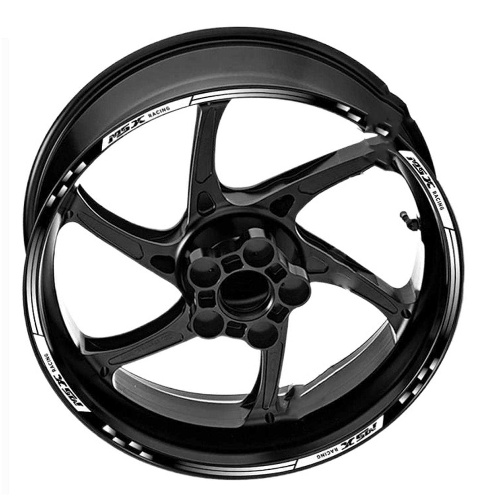 Decorative Stickers Motorcycle Reflective Wheel Hub Sticker Rim Decal Stripe Tape Waterproof Accessories for H-onda MSX125 SF MSX 125 Grom Msx125(White)