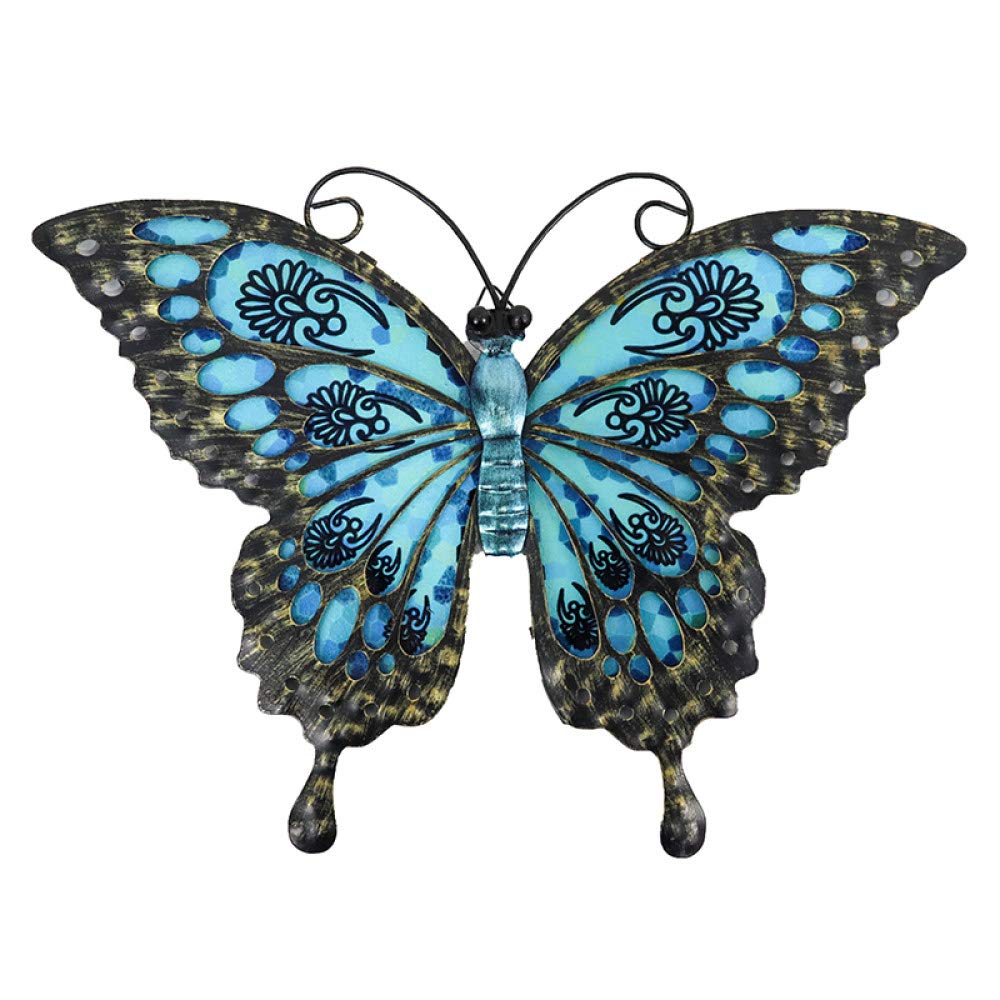 Papillon bleu de jardin : décoration murale extérieure pour embellir la terrasse et le salon