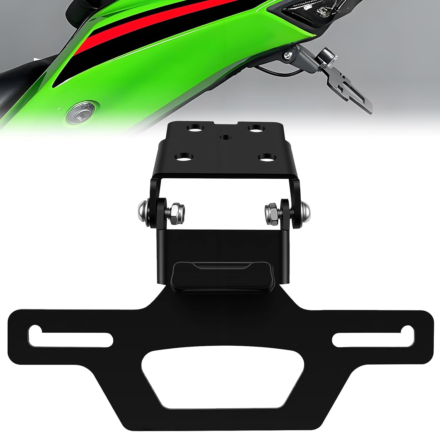 Motorcycle Tidy Tail Fender Eliminator License Plate Bracket Holder Compatible with Ninja ZX4R ZX4RR ZX400 ZX25R 2023 2024 2025