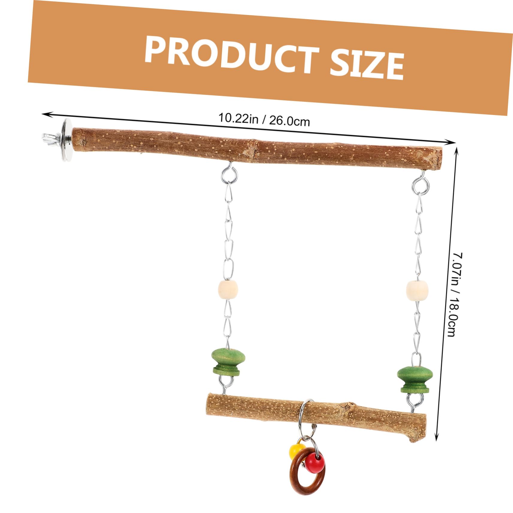 CIYODO 1Set Natural Bird Swing for Parrots Creative Chewing Safe Accessory for Pets Play Stand to Enhance Your Parrot Happiness