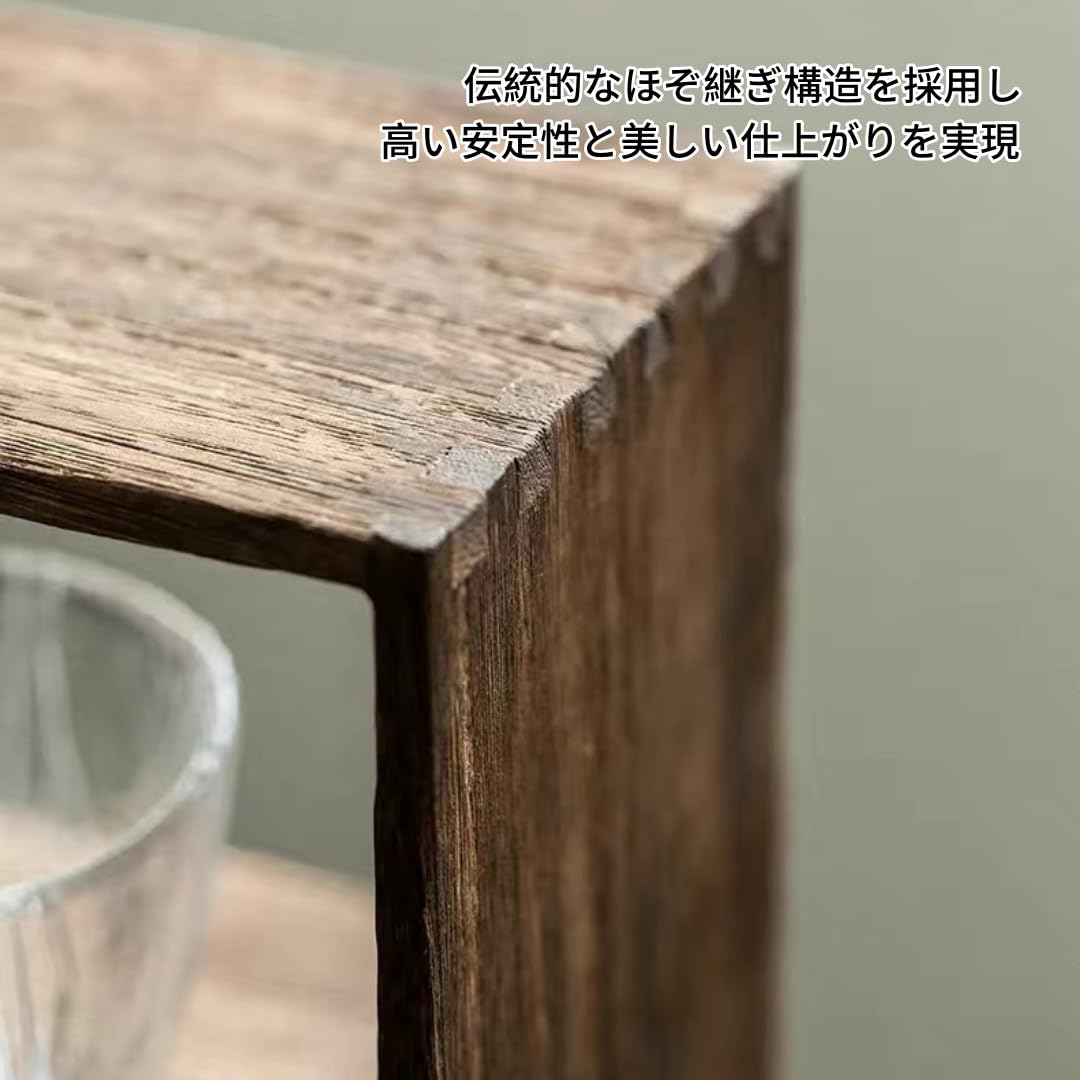 Amazon｜Skywinkディスプレイ棚 アンティーク 棚 ラック棚 木製