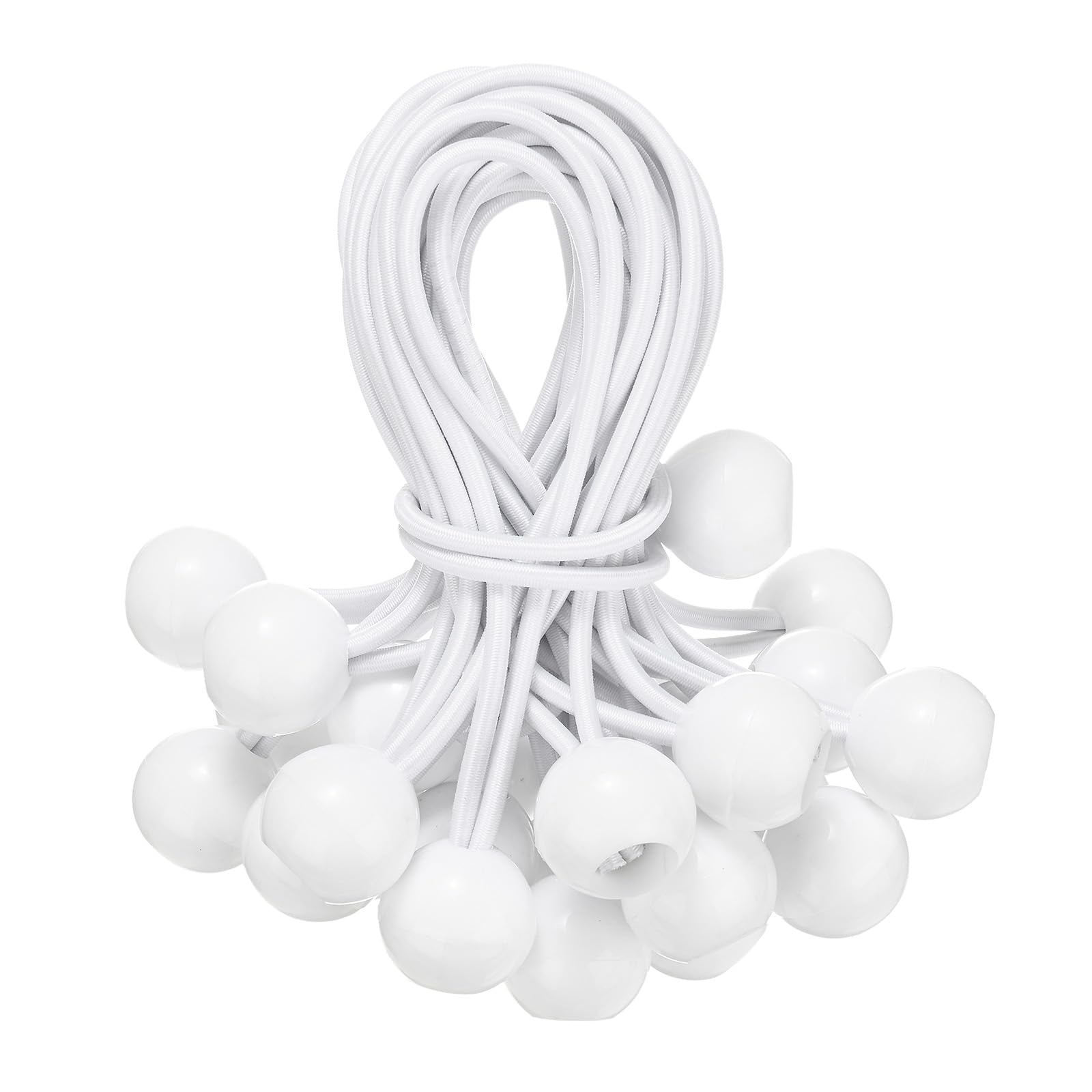 Tendeurs élastiques à boule 15cm M METERXITY lot de 25 blancs