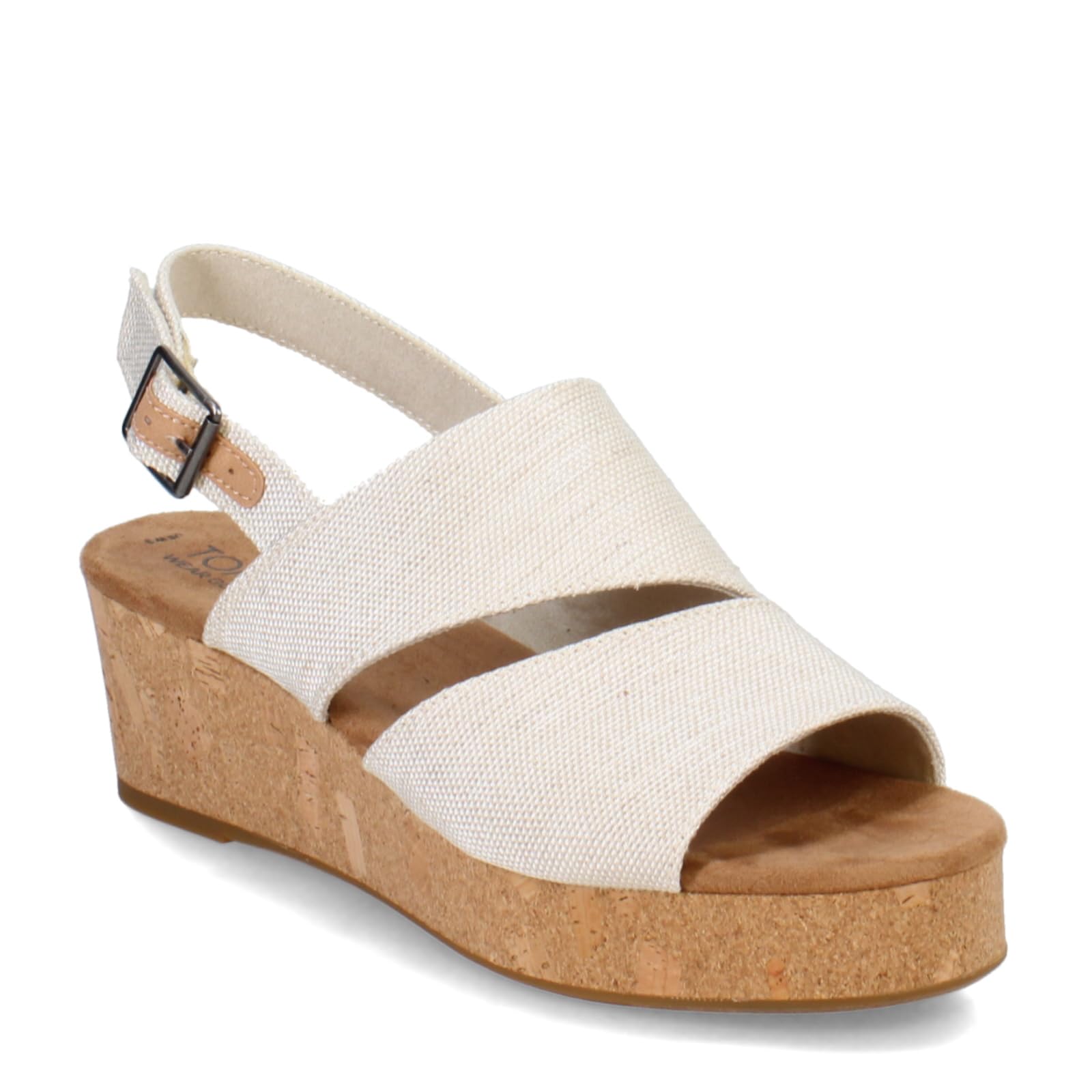 TOMS Women's Stylish Mid-Height Sling-Back Platform Wedge Sandals with Adjustable Strap
