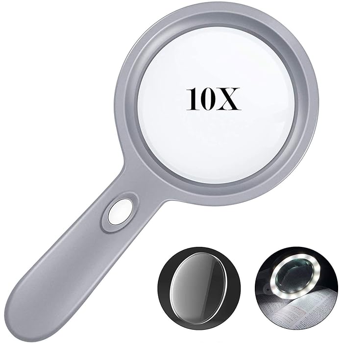 Buy Lighted Magnifying Glass10X Hand held Large Reading Magnifying