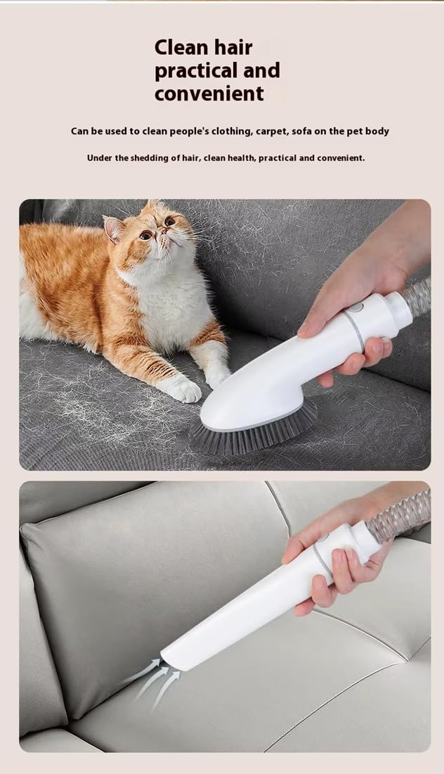 Kit de aseo para perros con aspiradora, cortaúñas para gatos, succión 99% de pelo de mascotas, kit profesional de aseo para mascotas con 7 herramientas probadas para aseo, kit de aspiradora de aseo
