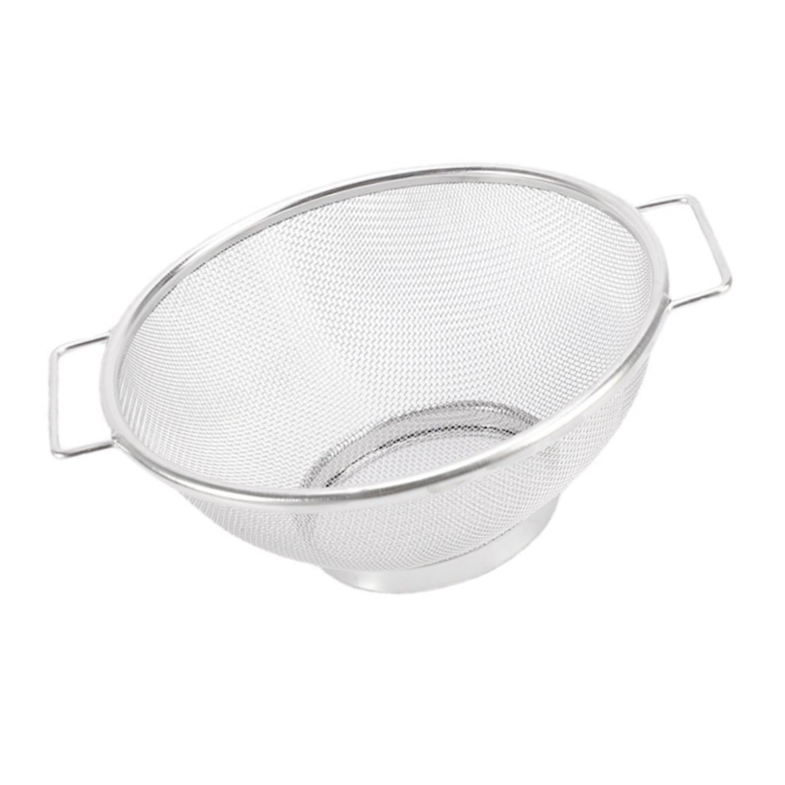 LUCKGONI Meshed Colander Stainless Round Edges Double Handle Strainer Basket For Kitchen Drain And Steam Cooking Rustproof