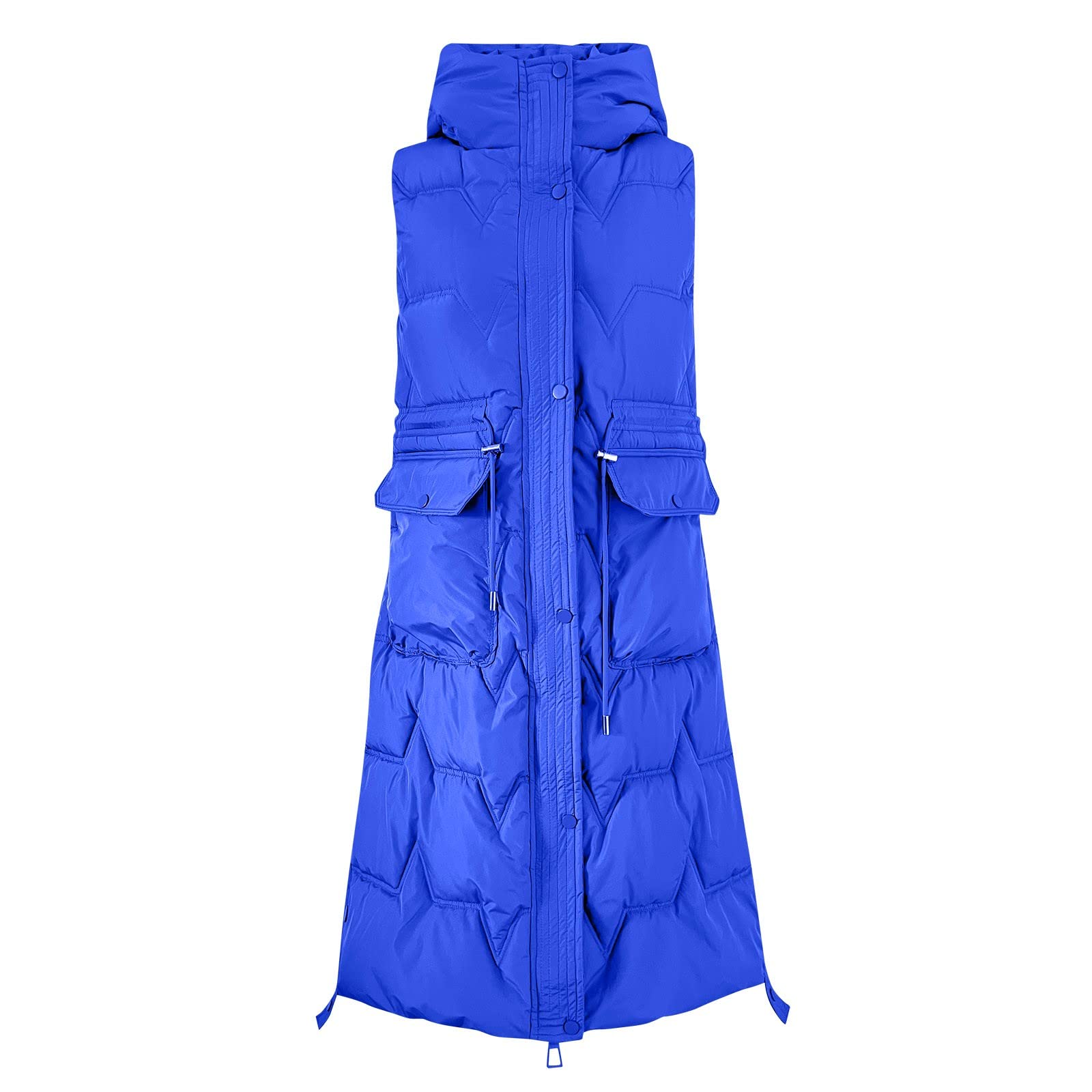 Doudoune sans Manches Femme avec Capuche, Veste Matelassée Femme Automne Hiver Légère Gilet À Capuche Manteaux Épais en Chaud Hiver avec Poches Zippé Extérieure À Courtepointe Blouson Capuche Gilet