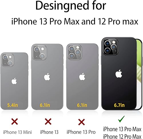 Miniatura 2 de Funda compatible con iPhone 13 Pro Max 12 Pro Max, protección contra caídas, resistente, a prueba de golpes, militar, resistente, duradera,