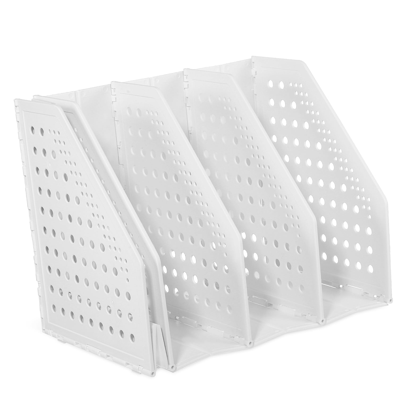 Angoily Book Stand Office Organization Binder Holder Desk Organizers and Accessories Magazine Holder Vertical File Organizer for Desk File Folder Organizer Desktop File Organizer White