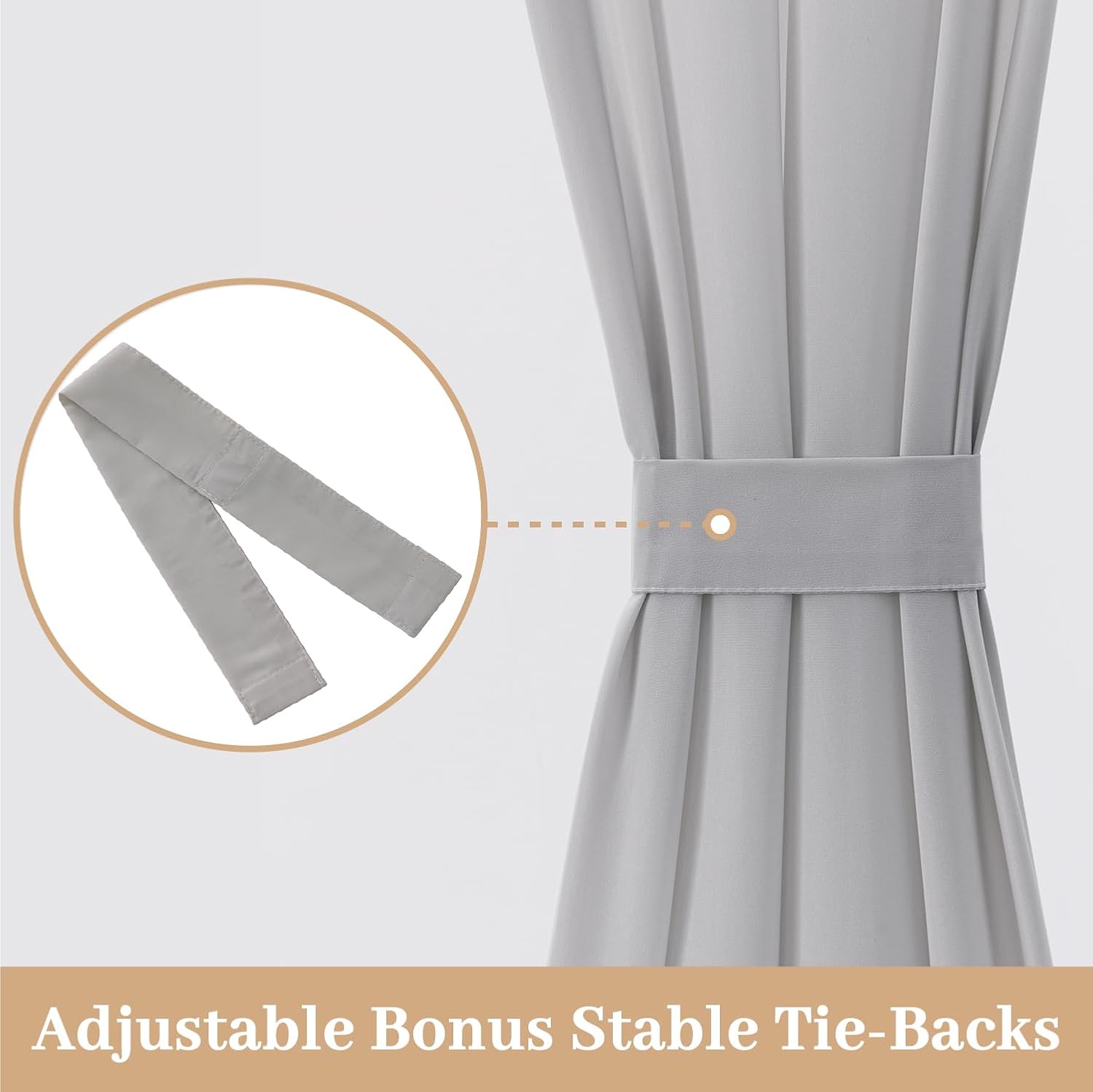 MIULEE Non-See-Through French Door Curtains for Doorway, Privacy Semi Sheer Curtains for French Doors, Light Filtering Rod Pocket Window Drapes with Tie Back, Grey, 54 x 72 inches, 2 Panels