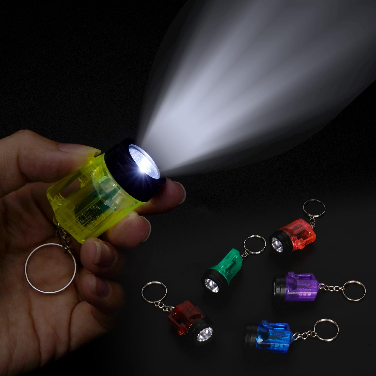 LURICO 30 Pezzi Mini Torcia LED Portachiavi 4cm per Bambini Campeggio All'aperto
