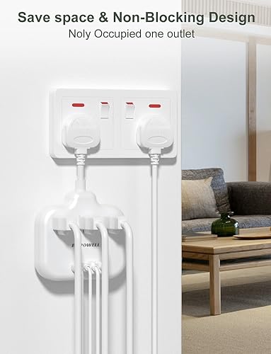 Miniatura 4 de Adaptador de enchufe de viaje para Reino Unido con USB C, regleta de alimentación del Reino Unido con 4 USB (2 Tipo-C), tipo G, adaptador de enchufe