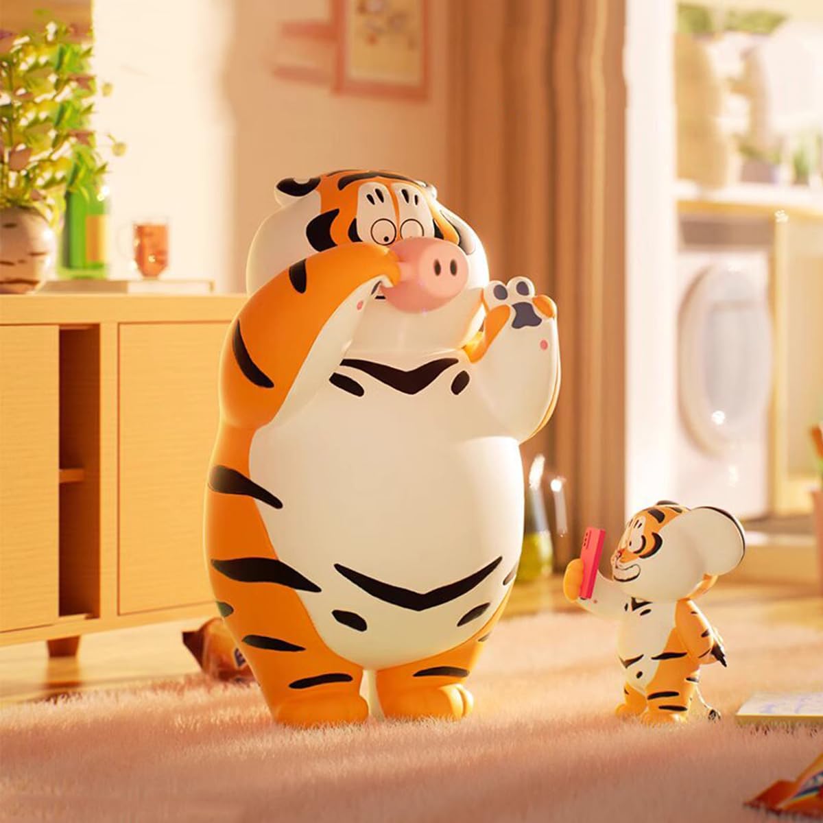 Aven Rabbit PANGHU The Fat Tiger-Roaring Love Series Blind Box Action Figures Mystery Box Cute Random Toys Birthday Gift Christmas Collectible Toy for Desktop Ornaments, 1PC