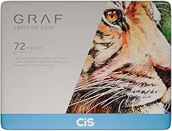 Lápis de Cor GRAF Lápis de Cor, Estojo Lata com 72 cores