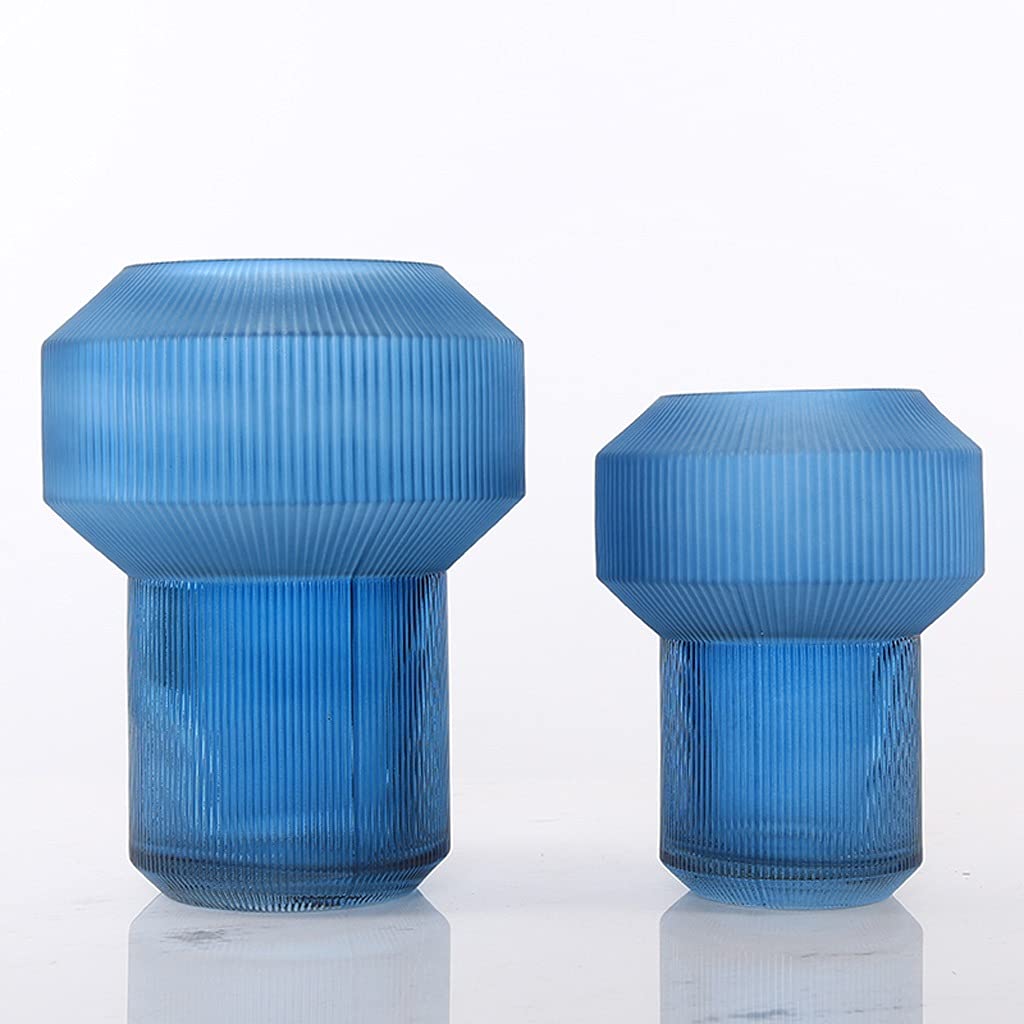 Vasi/Vaso Kreative Glas Idroponische Vaso Dekoration Modernes Zuchause Wohnzimmer Esstisch Dekoration Desktop Center Blumenarrangement Blau Vaso Decorativo (Size : A)