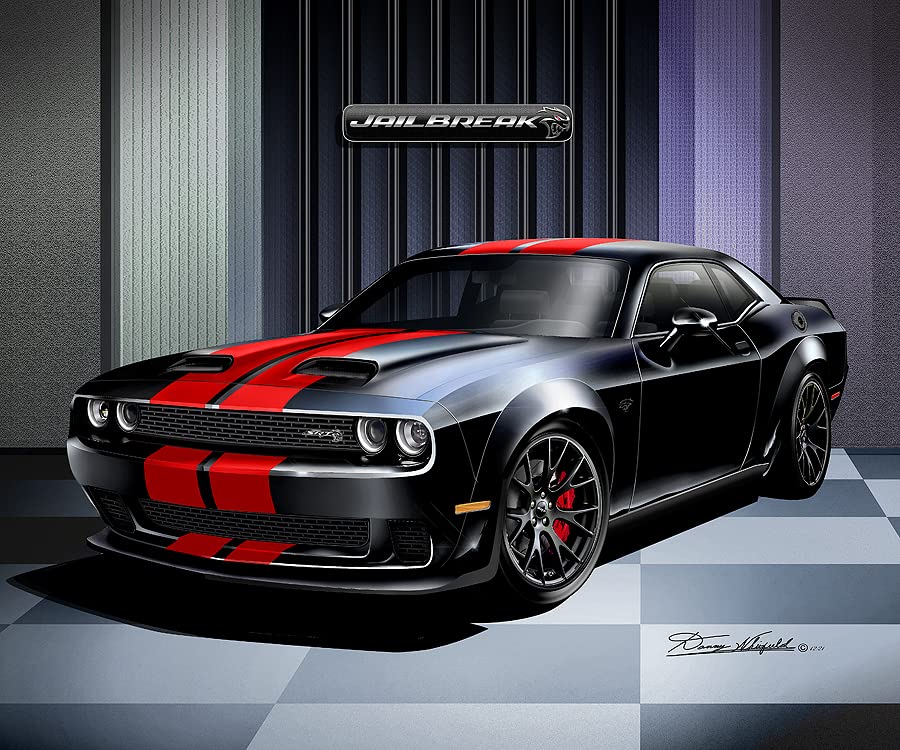 2019-2020 Dodge Challenger Hell Cat Fine Art Prints By Danny Whitfield (20in x 24in, PITCH BLACK)