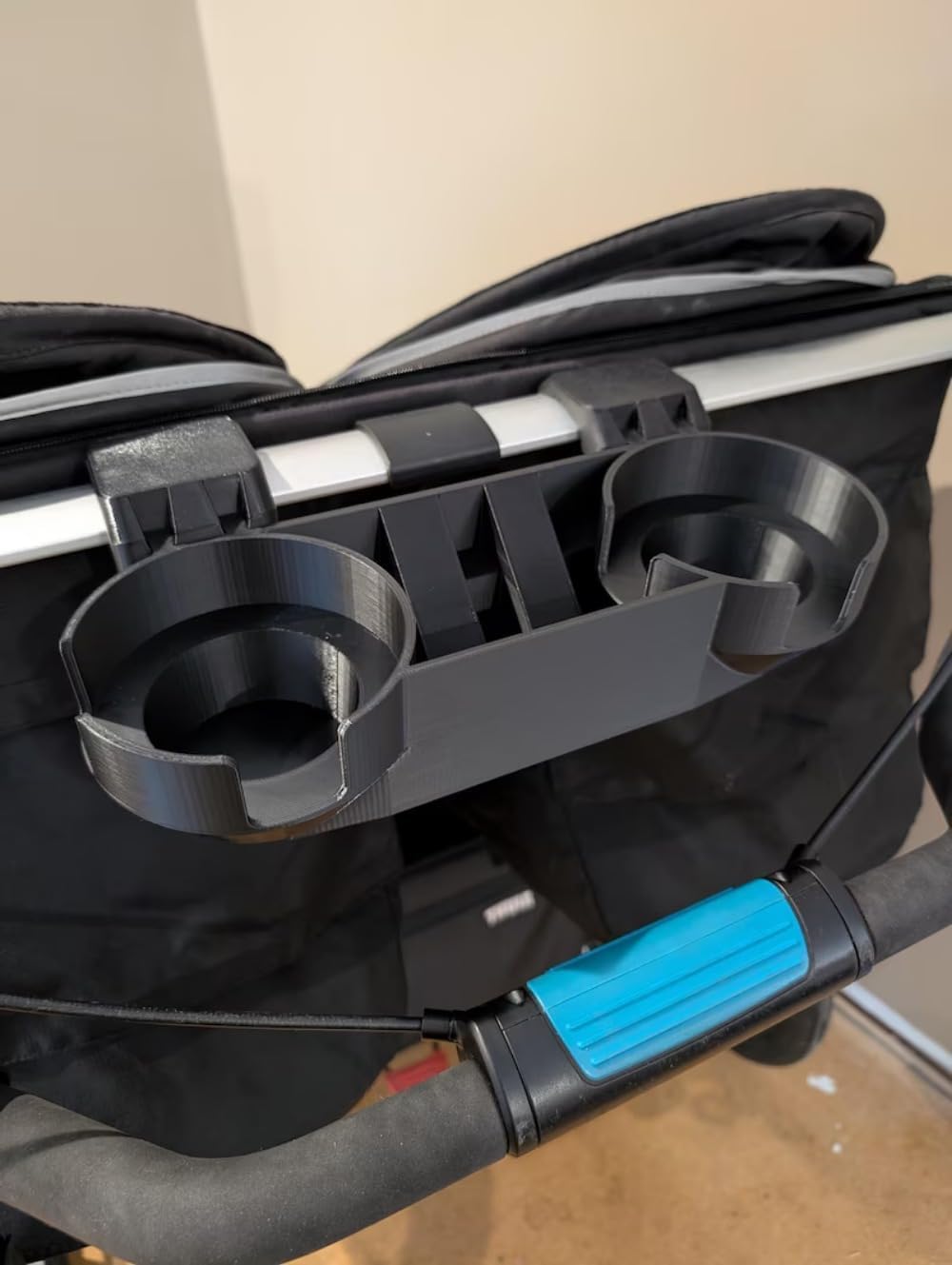 3-in-1 Cup Holder Fit for Thule Strollers, with Phone Holder and Double Cup Holder,Compatible for Urban Glide 2/3, Single/Double Jogging Strollers | Easy Tool-Free Install (Black)