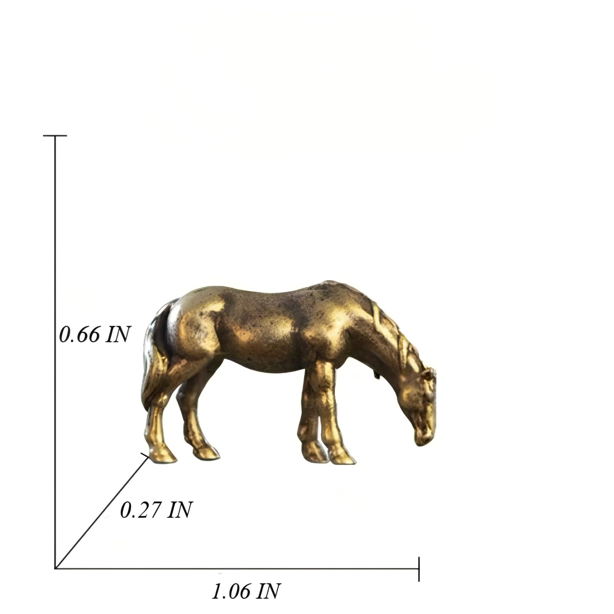 Zestaw 4 miniaturowych figurek koni z mosiądzu – ręcznie wykończone metalowe figurki koni, rustykalna dekoracja biurka z brązu, małe zabytkowe konie do ekspozycji na półce, kolekcjonerskie m