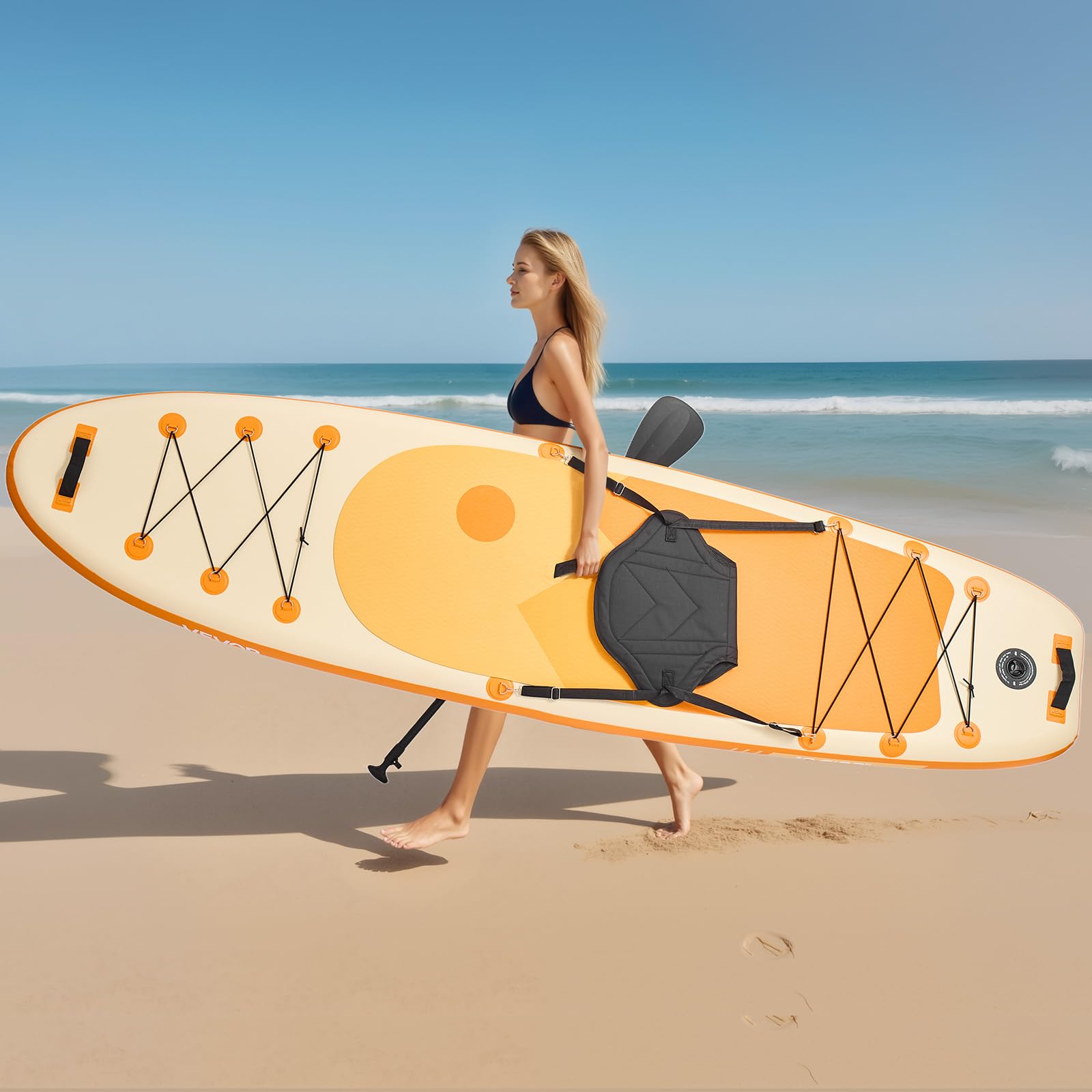 VEVOR Tabla de Paleta Surf Inflable con Asiento, Ultraligera, con Bomba, Remo, Aleta, Mochila, Correa de Tobillo, Conveniente, para Jóvenes y Adultos, 304,8 x 83,8 x 15,2 cm, Carga de 150 kg