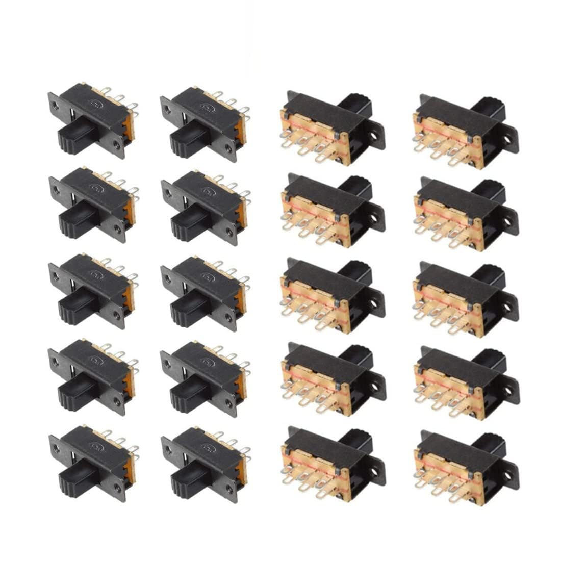 AVS COMPONENTS ON-Off 6 Pin 2 Position Slide Switch Latching Toggle Switch Electrical DIY Pack Of 20 Pcs-image-3