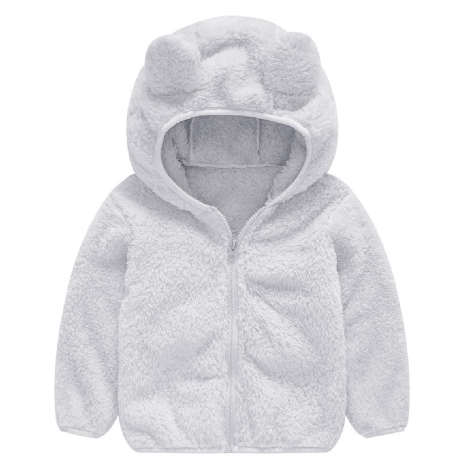 JESKIDS Toddler Girls Boys Fleece Hoody Jacket Zip Up Teddy Coat Warm Winter Outwear