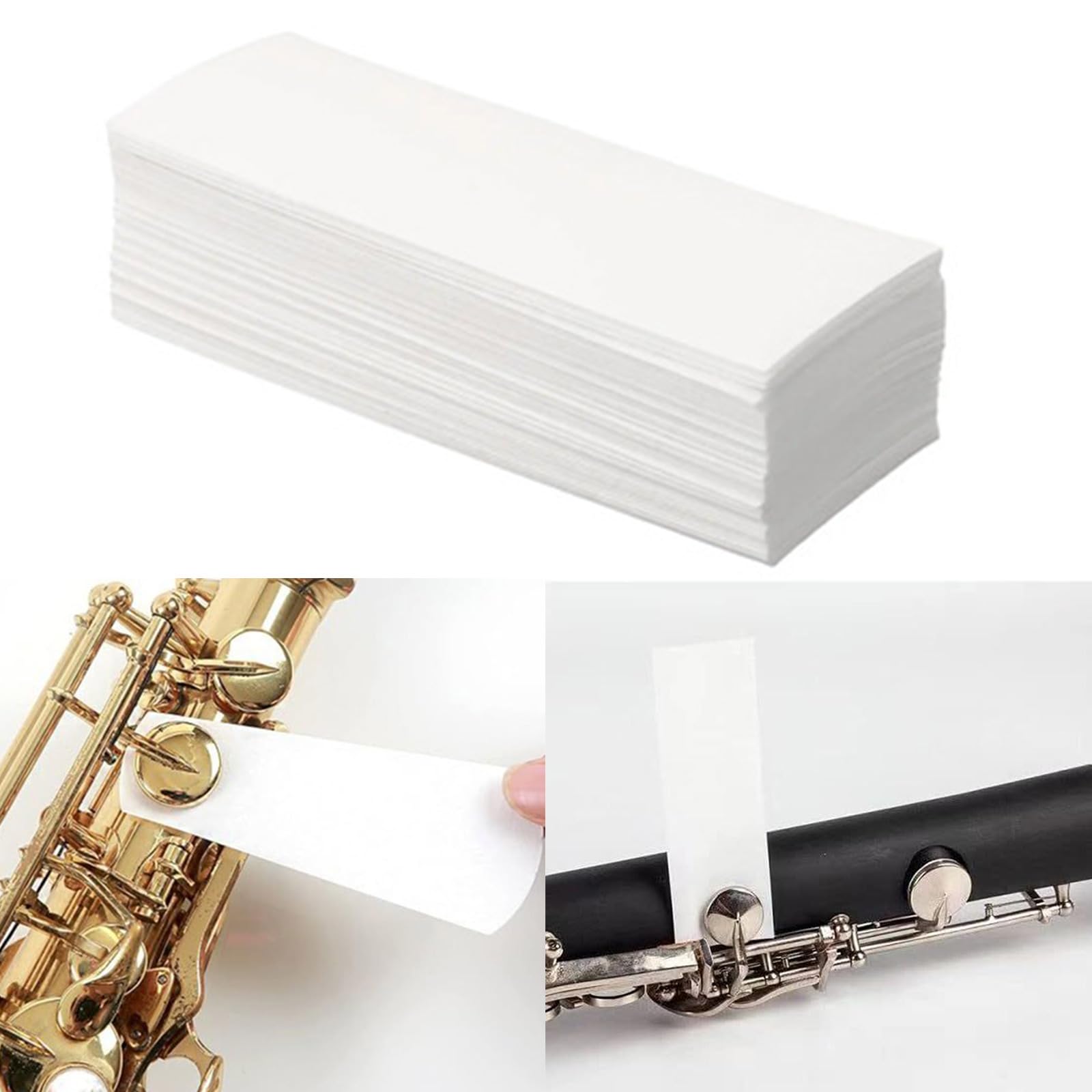 Carta Per Pulizia Sassofono - 100 Fogli Assorbenti Anti-Appiccicoso | Manutenzione Strumenti A Fiato Come Clarinetto E Sax - Foto 9