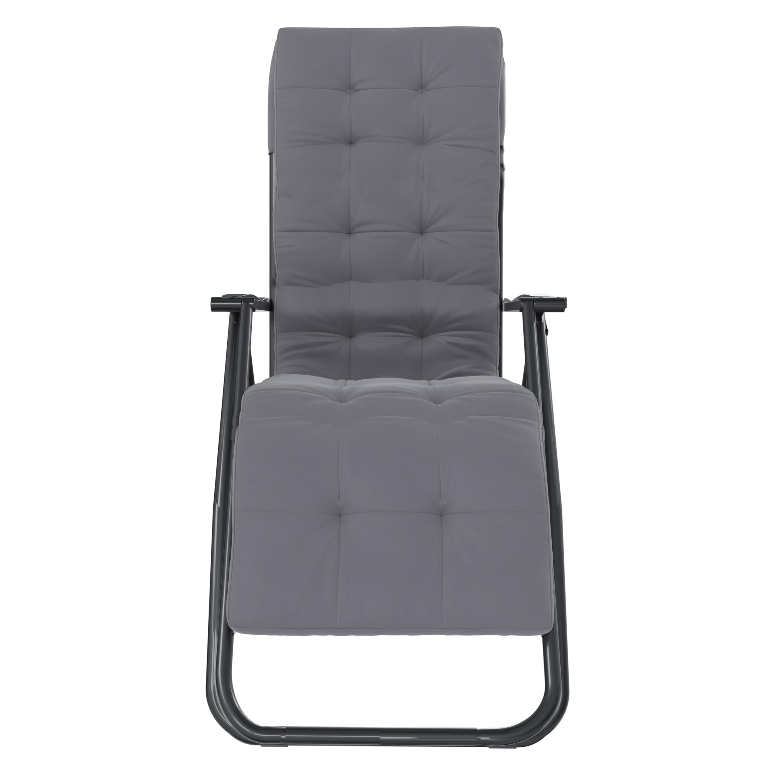 Poltrona Sedia Sdraio Relax Reclinabile Gravità 0 Con Cuscino Trapuntato Imbottito Design Ergonomico Richiudibile Salvaspazio In Acciaio Tubolare Doppio Spessore Portata Max 120 Kg (Bianco)