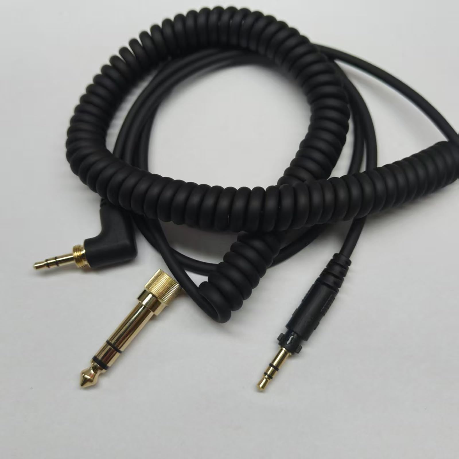 Sostituzione Cuffia Cavo per Technics EAH-DJ1200 & per Technics RP-DH1200,Cavo Audio a Molla con 6.35mm adattatore di connessione,Nero(3m/9.84piedi)