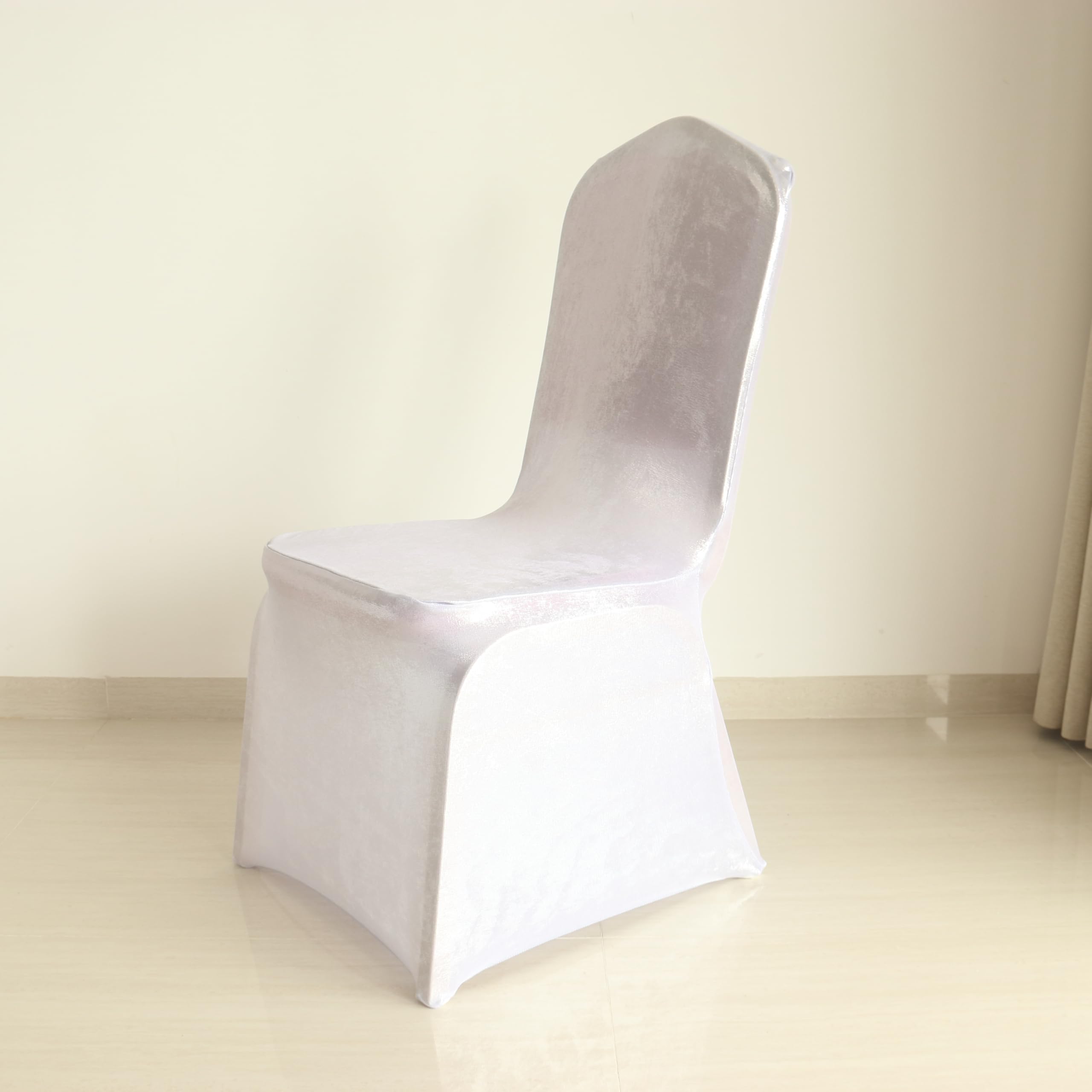 10, 20, 50, 100 piezas, fundas para sillas en blanco, negro, color, universal, para eventos de boda, decoración de fiestas teatrales (plata, 10 piezas)