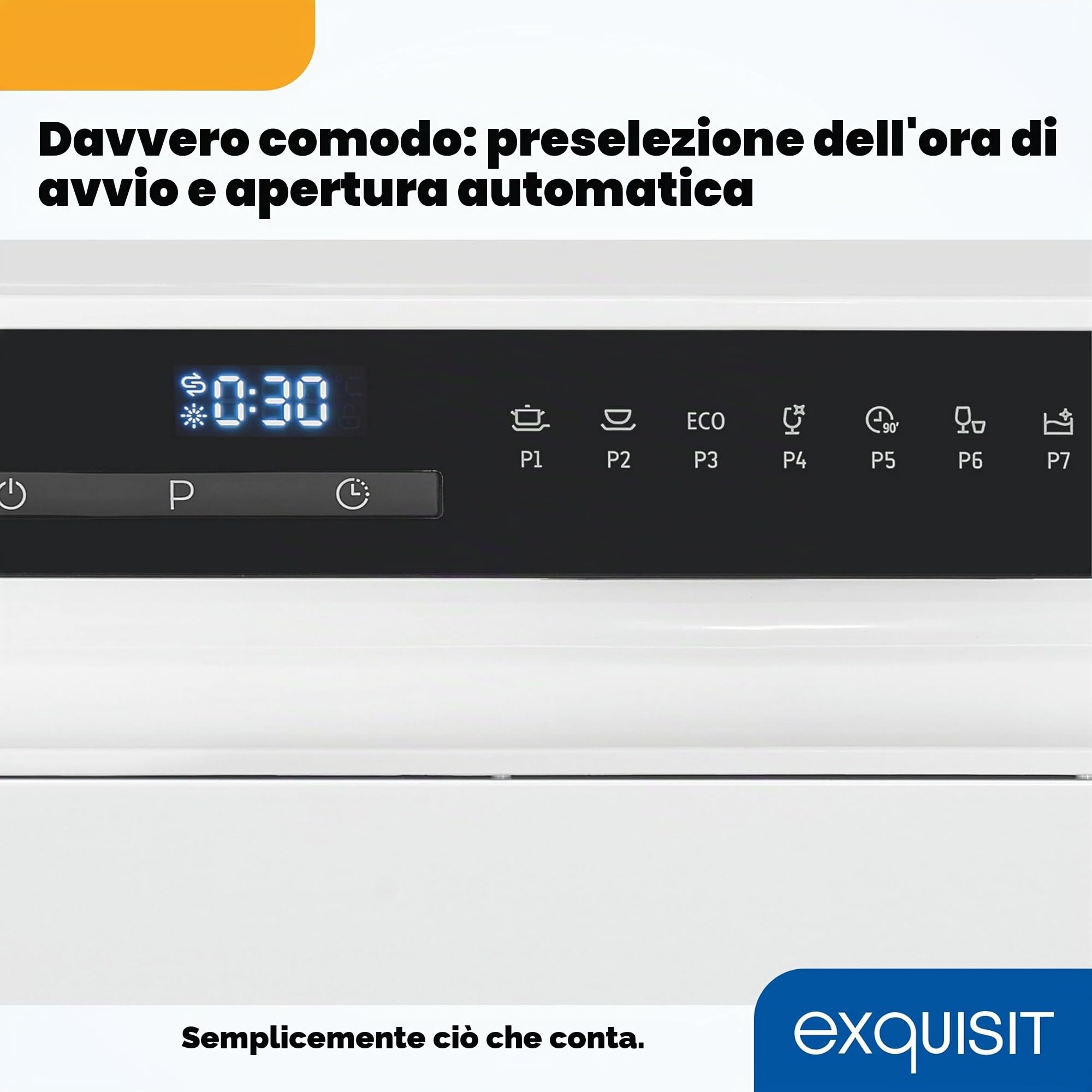 Exquisit Lavastoviglie da tavolo GSP508-030D bianco | Lavastoviglie 55 cm autoportante | Piccola lavastoviglie 8 controsoffitti | Lavastoviglie LED Display