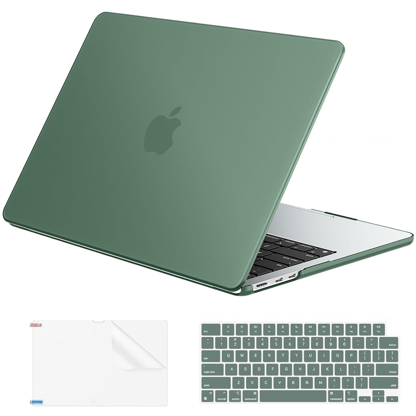 EooCoo Case for MacBook Air 15 inch M5 M4 M3 M2 2026-2023, Midnight Green