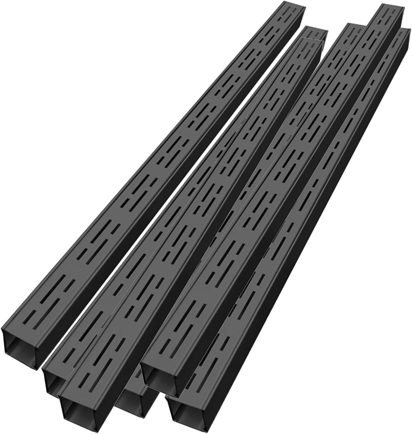 Durable Stainless Steel Garden Drainage Grates - Black Metal Channel Drain for Efficient Outdoor Water Management(100cmx15cmx8cm 6Pack)