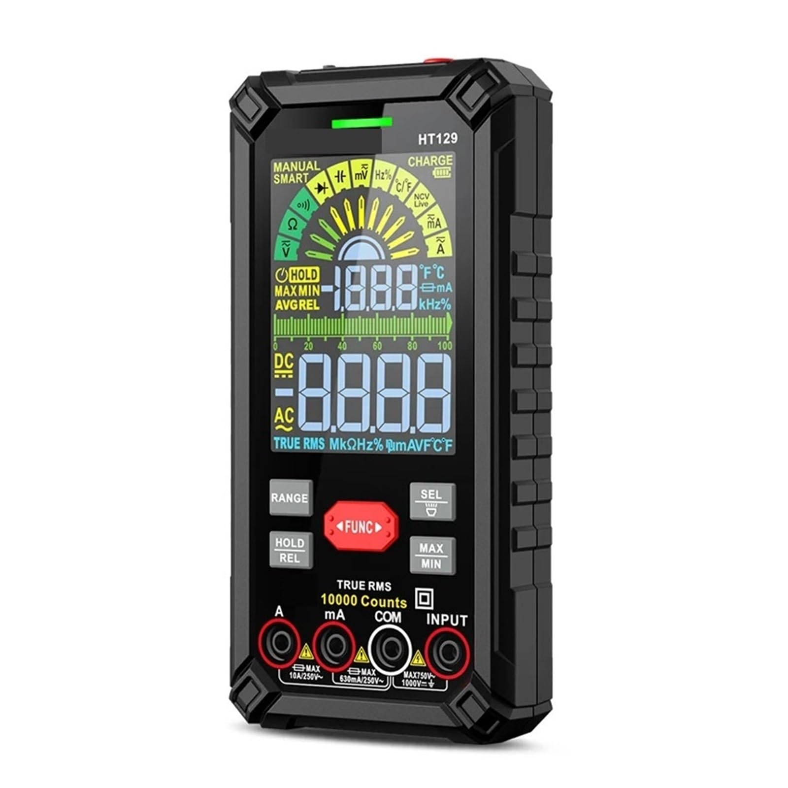 9999 Zliczeń Inteligentny Multimetr Cyfrowy Z Możliwością Ładowania True 1000V 10A DC AC Napięcie Prądu Multimetro Kolorowy Wyświetlacz LCD Multitester Szybko Dokładnie Łatwy Odczyt