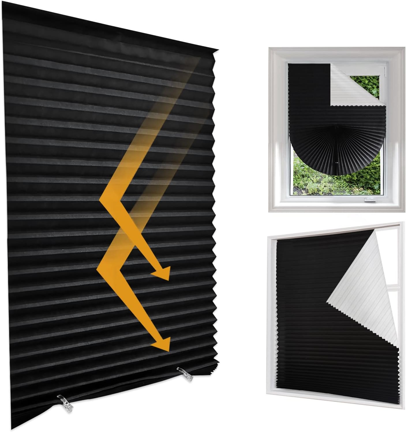 Heat Reflective Window Blind, 2 in 1 Temporary Blackout Heat Reflect