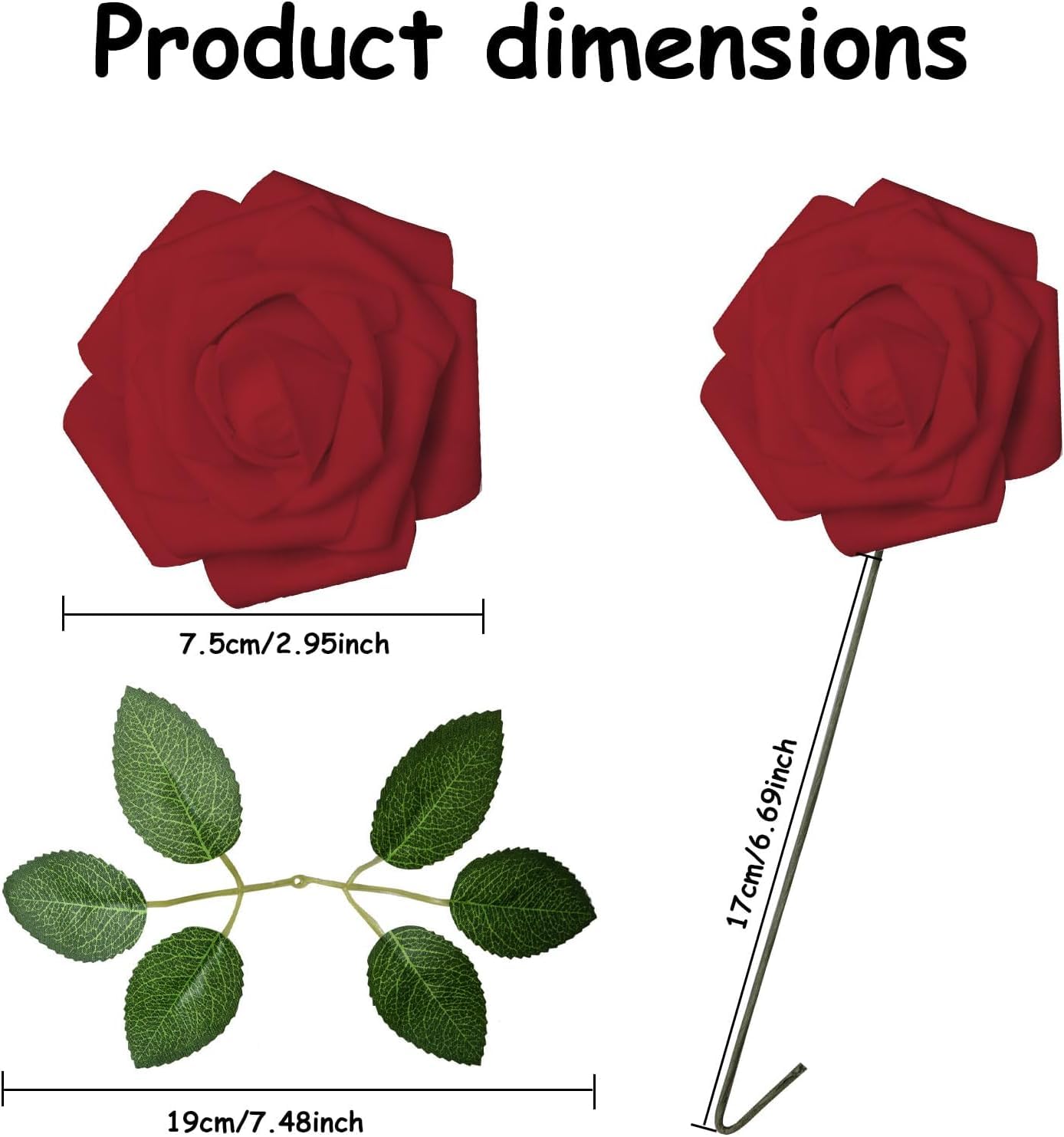 Malloom 50Pcs Artificial Flowers Rose - Image 2