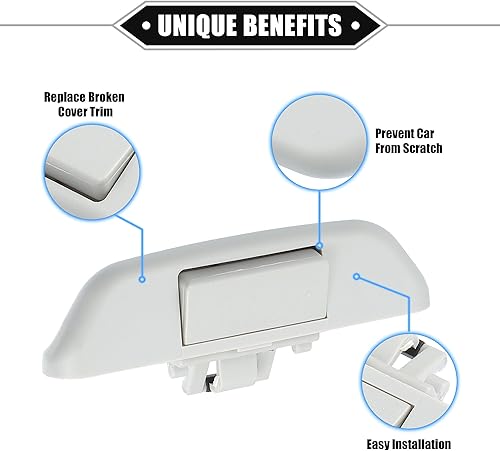 Miniatura 3 de Manija de sombra trasera para techo corredizo compatible con Audi Q7 2010-2015, plástico duradero gris
