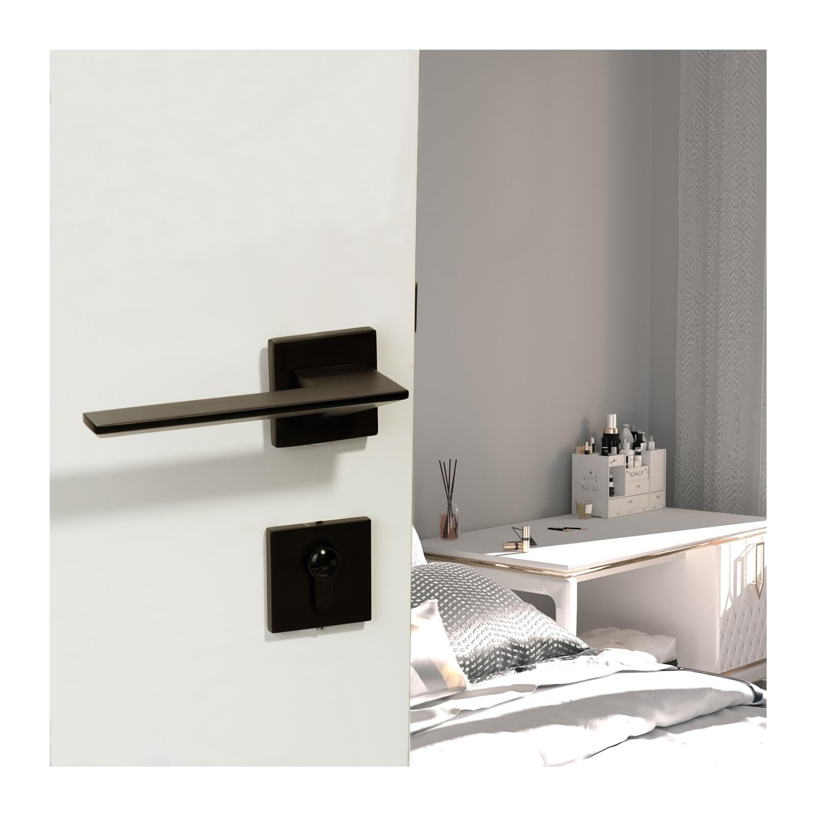 Levier De Porte D'intimité Noir Mat