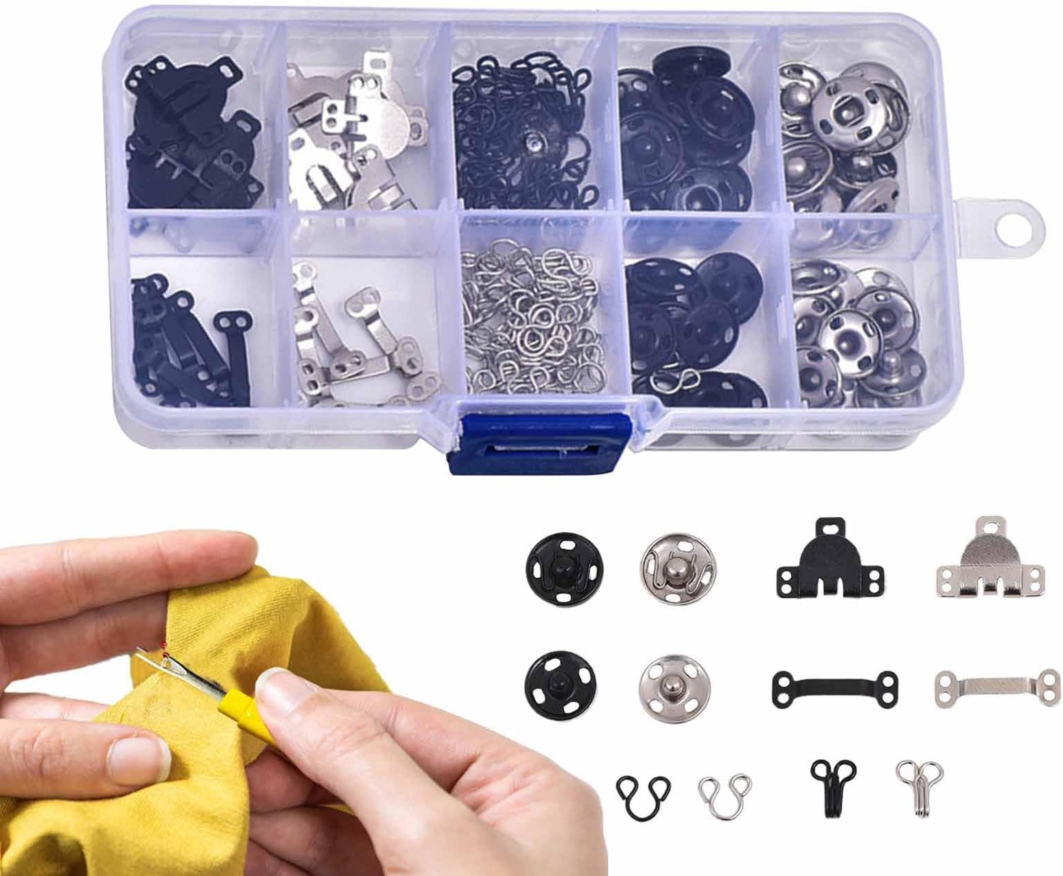 Hook and Eye Closure | Bra Clasps 3 Types,Replacement Invisible Fasteners Buckles Fabric for Home Underwear Collars Garment Trouser Men Women
