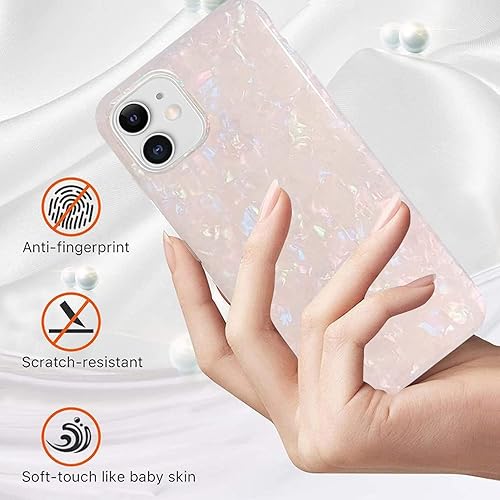 Miniatura 6 de J.west Funda para iPhone 11, diseño brillante nacarado de lujo, translúcido, transparente, suave, de silicona de poliuretano termoplástico, funda