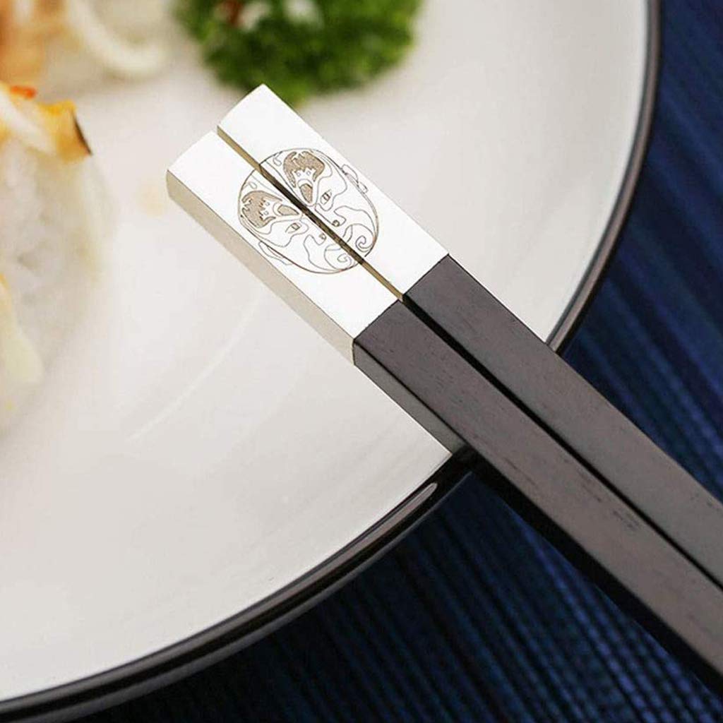 FAMMIX Ensemble cadeau de baguettes en bois naturel avec coffret cadeau et repose-baguettes, baguettes en bois sculptées à la main, réutilisables, passent au lave-vaisselle, baguettes japonaises pour