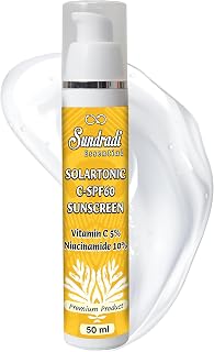Sundradi Essential Solartonic SPF 60 Sunscreen Vitamin C (5%),Niacinamide (10%) - 50 ml (Brightens and Evens Skin Tone,Hyd... Price In India