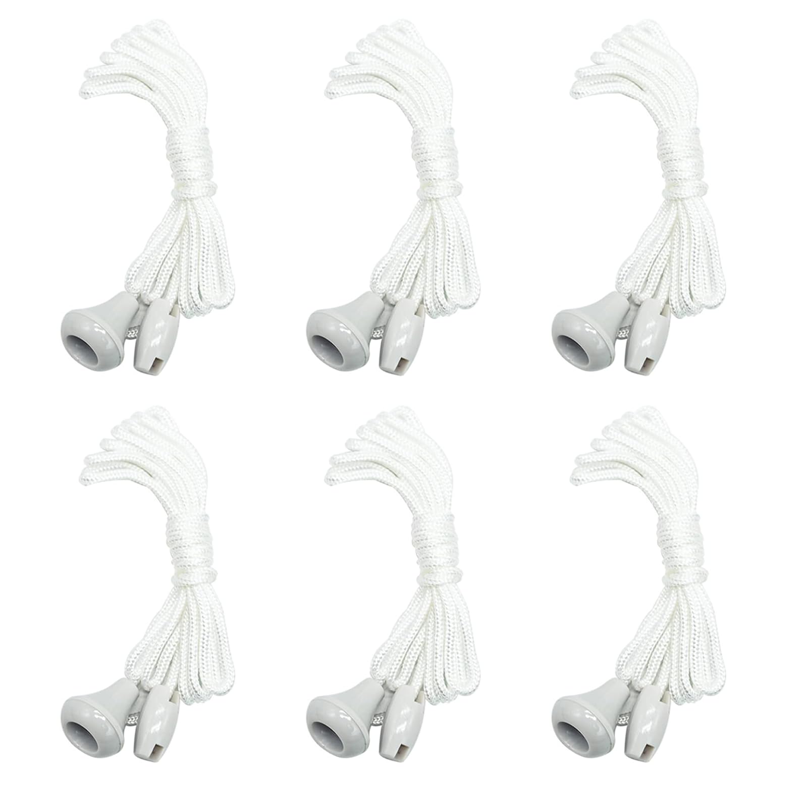 Rebecaskyens White 6 Pcs Light Pull Cord,Spare Cord Pull For Ceiling Switch,Replacement Cord Pull For Ceiling Switch, String With Connector For Ceiling Switches Bathroom Light (1.5M/59Inch)